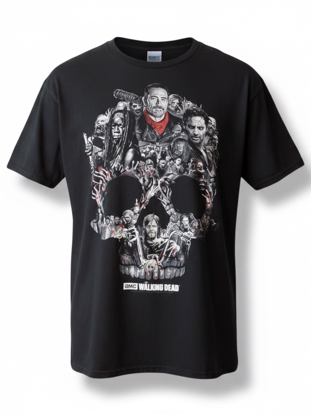 The Walking Dead Black Graphic Tee - AMC Negan Skull Montage Large